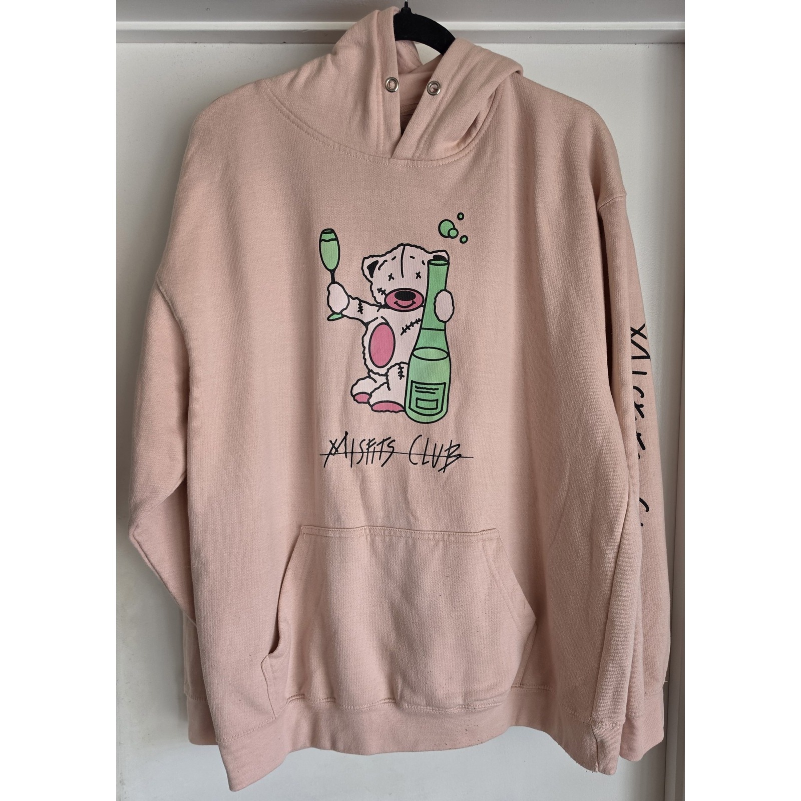 Misfits Club Hoodie Xl Pink Pullover Long Sleeve Streetwear Casual Sweatshirt